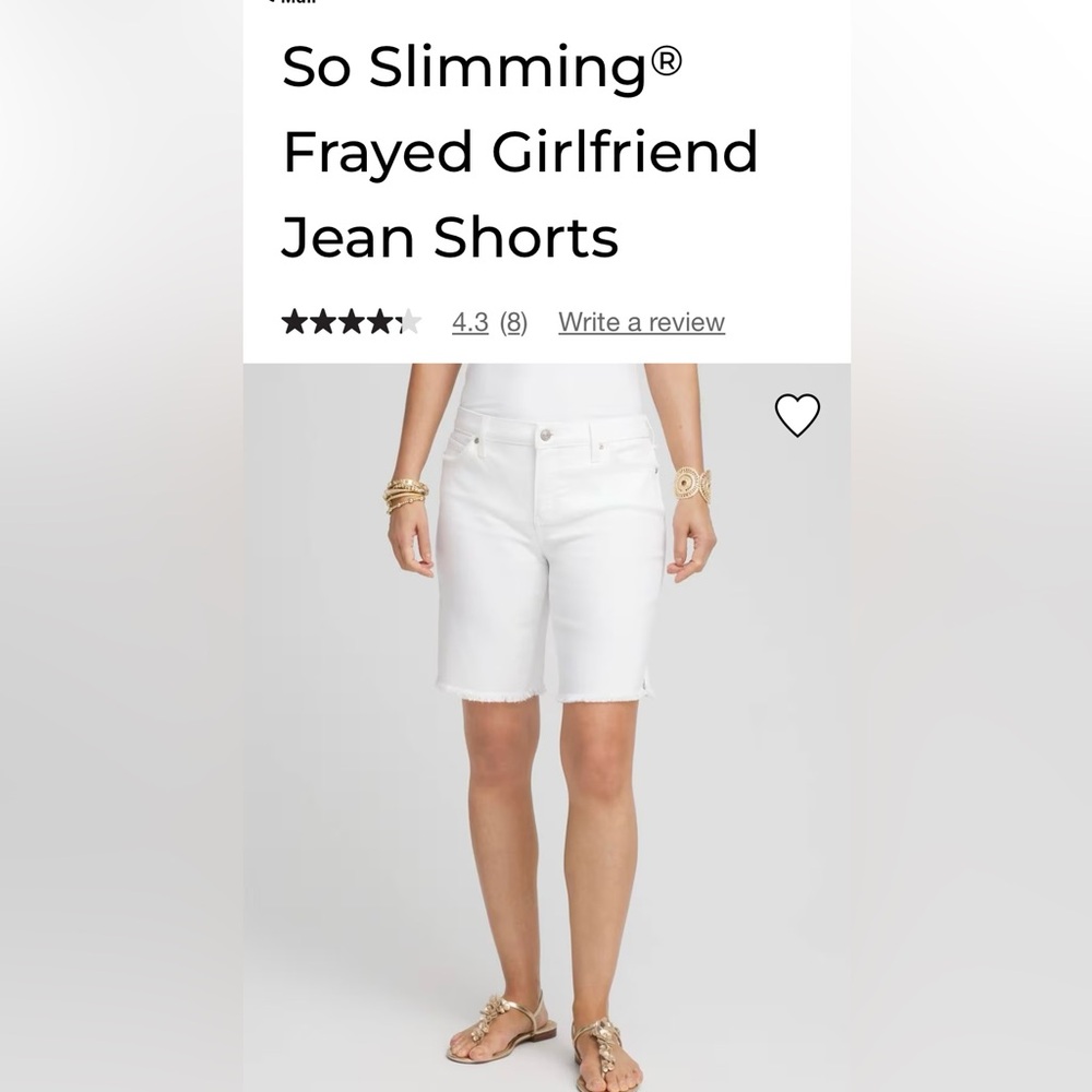 Chico's Classic White Jean Shorts